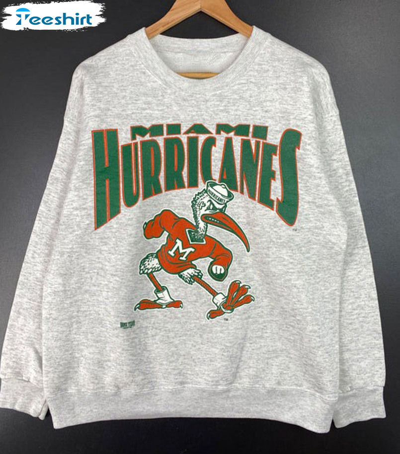 Miami Hurricanes Shirt, Miami Aesthetic Vintage Long Sleeve Tee Tops