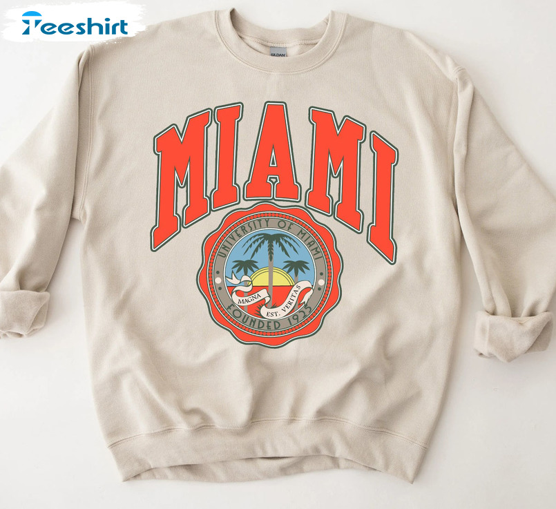 Vintage Miami Hurricanes Logo Sweatshirt, University of Miami Shirt JH75939