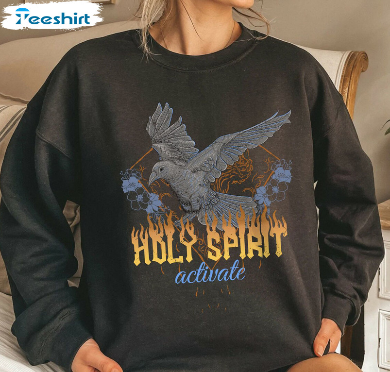 Holy Spirit Activate Trendy Shirt, Christian Vintage Crewneck Unisex Hoodie