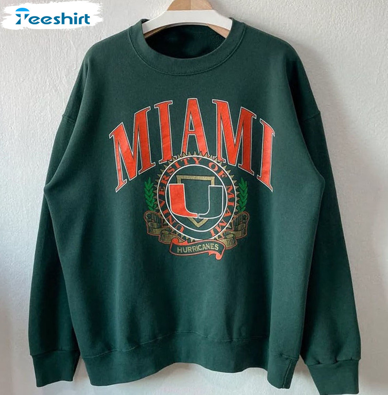 Miami Hurricanes Shirt, 90s University Of Miami Unisex T-shirt Tee Tops