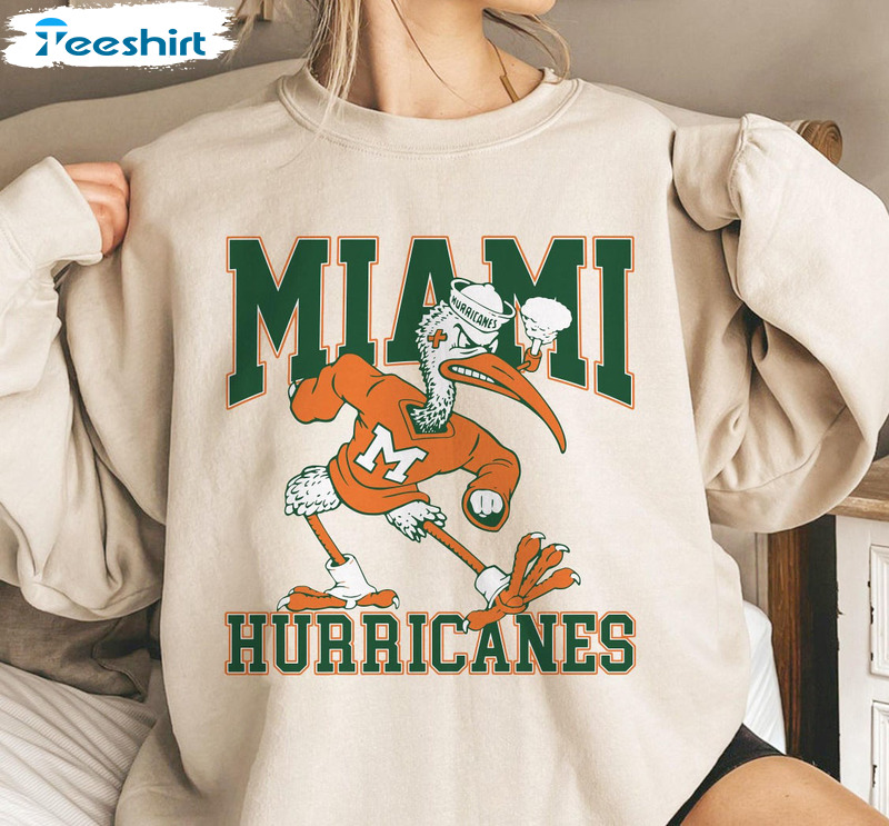 Miami Hurricanes Shirt, University Of Miami Tee Tops Sweatshirt