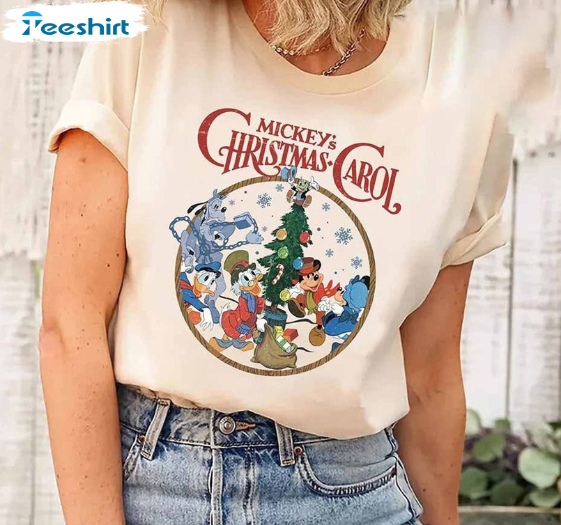 Mickey's Christmas Carol Shirt, Disney Holiday Unisex Hoodie Long Sleeve