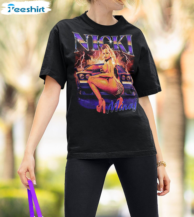 Nicki Minaj Shirt, Trendy Long Sleeve Sweatshirt Vintage Style