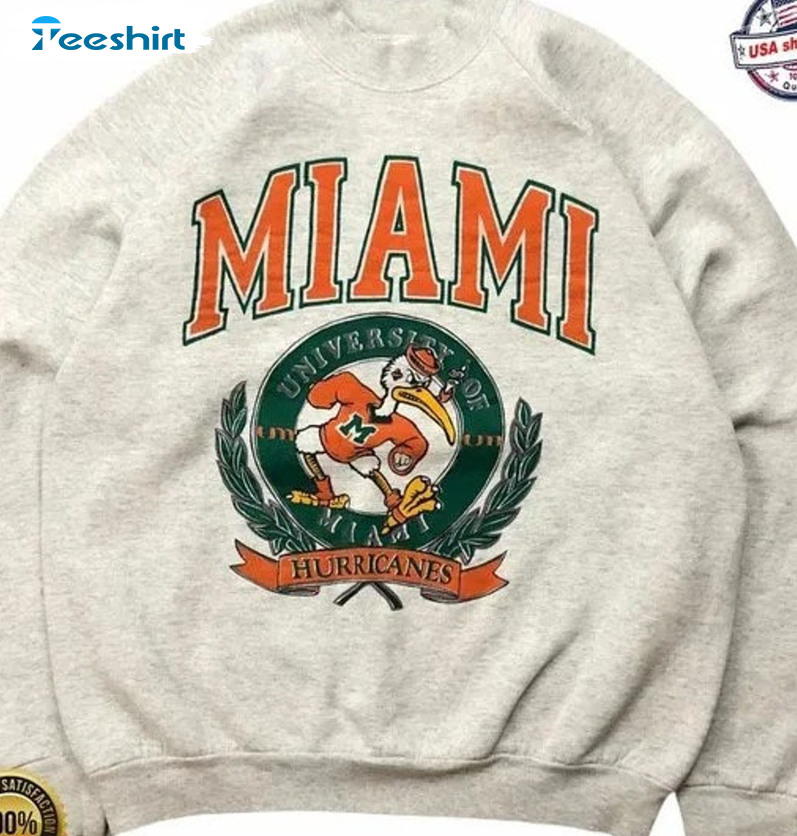 Ncaa Miami Hurricanes Logo Trendy Sweatshirt , Long Sleeve