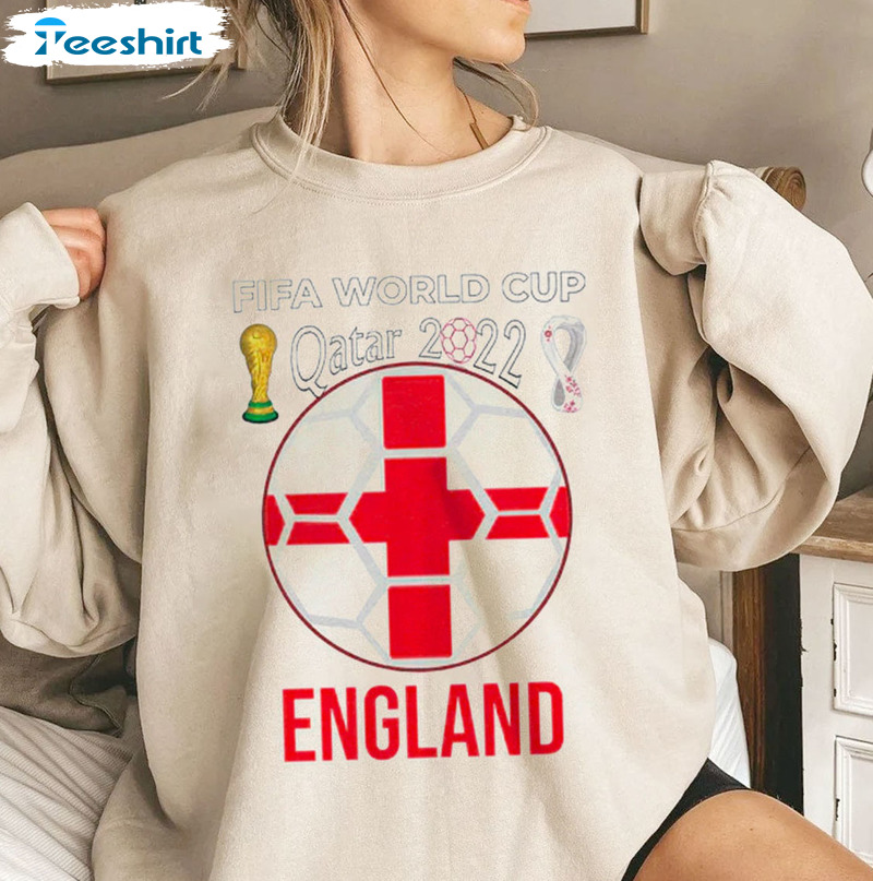 England World Cup 2022 Shirt, World Cup Soccer Long Sleeve Sweater