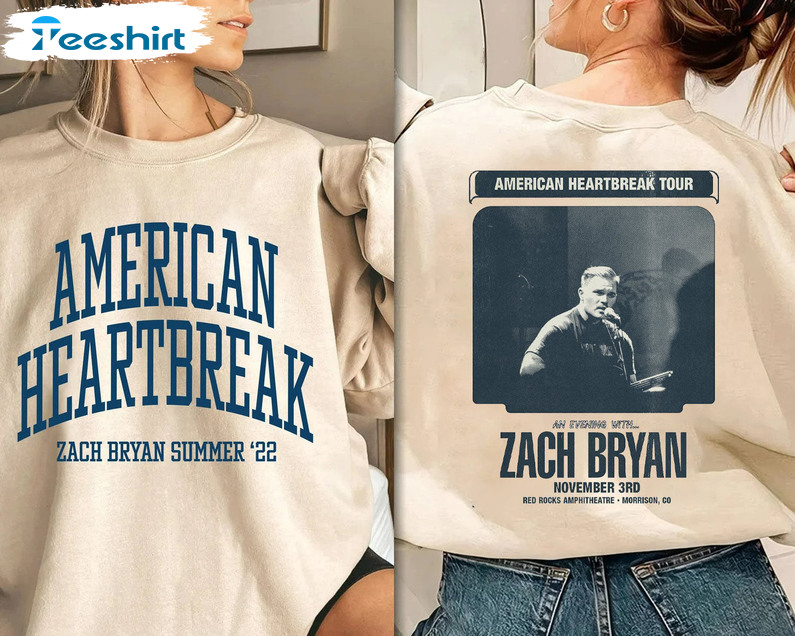 Zach Bryan Tour Shirt, American Heartbreak Long Sleeve Sweatshirt