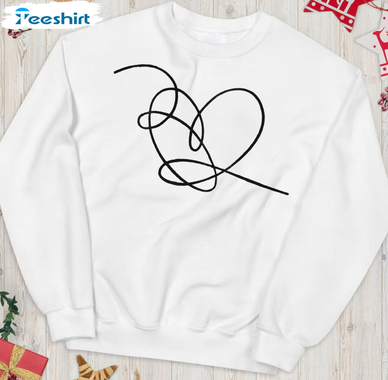 Love Yourself Heart Sweatshirt, Kpop Boy Band Long Sleeve Unisex T-shirt