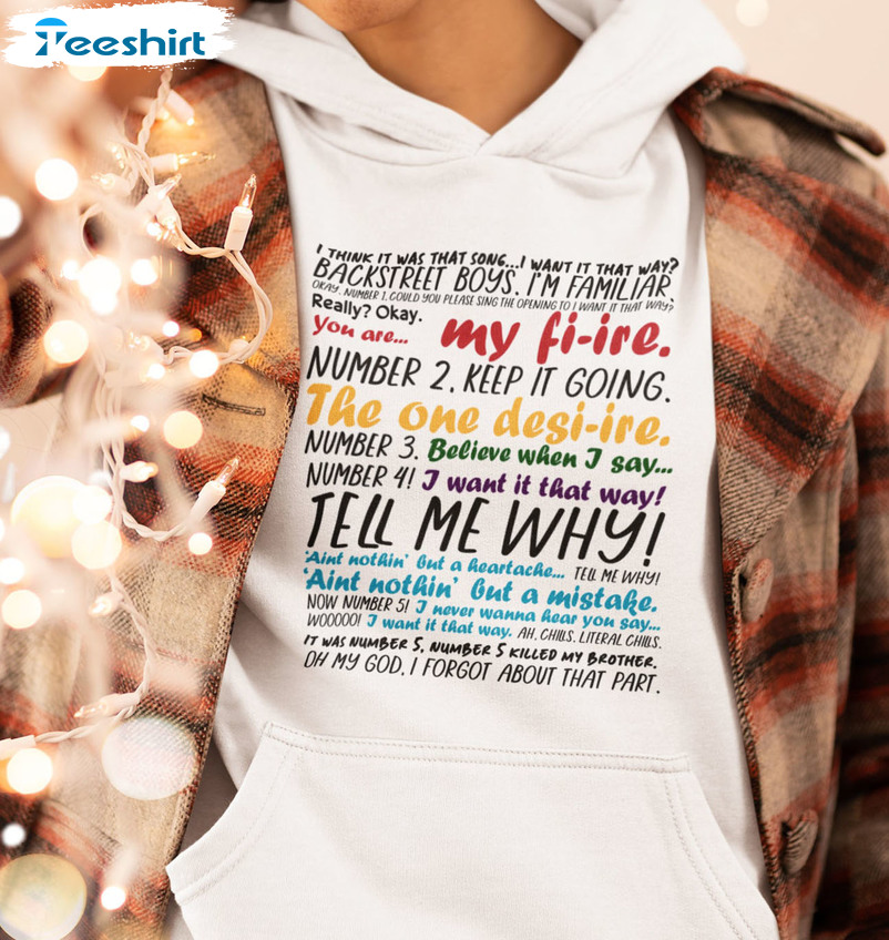 I Want It That Way Tell Me Why T-shirt, Vintage Crewneck Unisex Hoodie