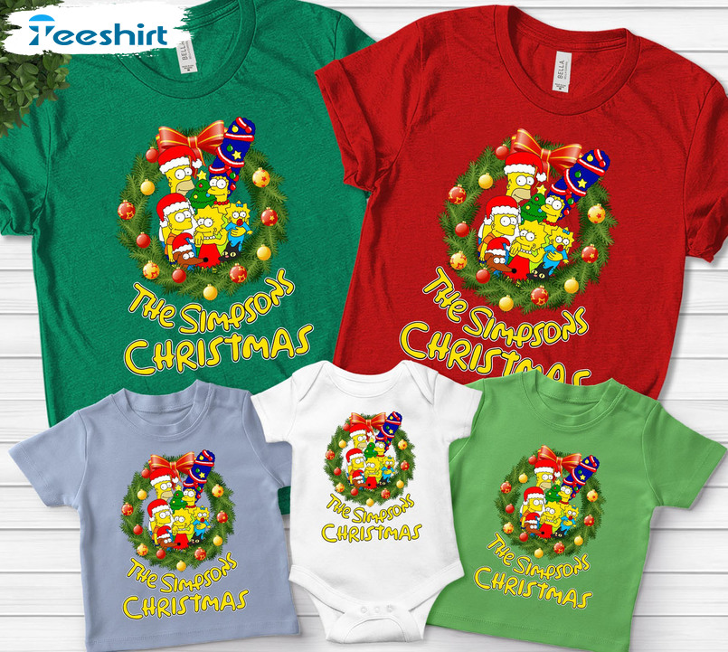 The Simpsons Christmas Shirt , Disney Xmas Short Sleeve Hoodie