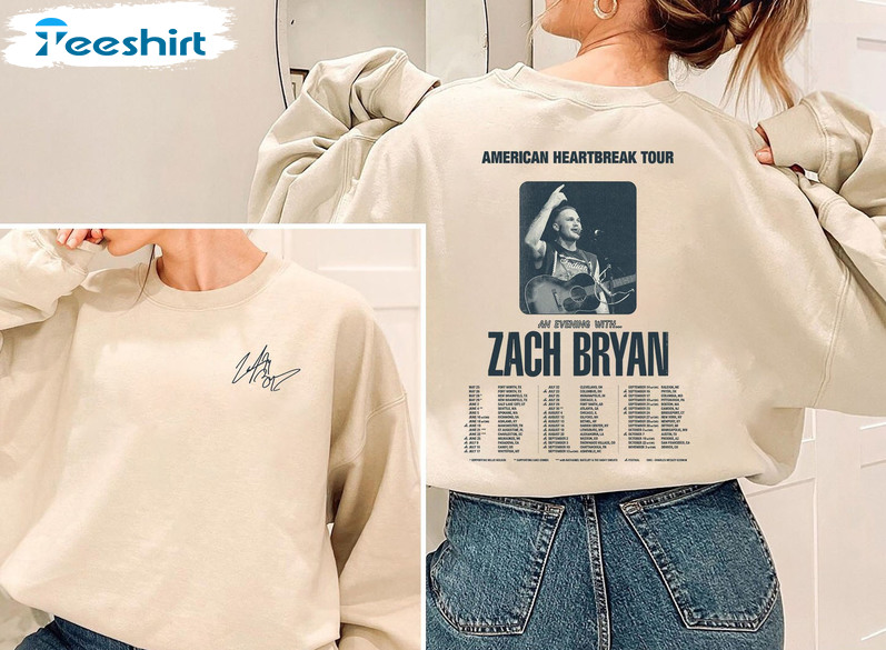 American Heartbreak Tour Shirt, Zach Bryan Unisex Hoodie Sweatshirt