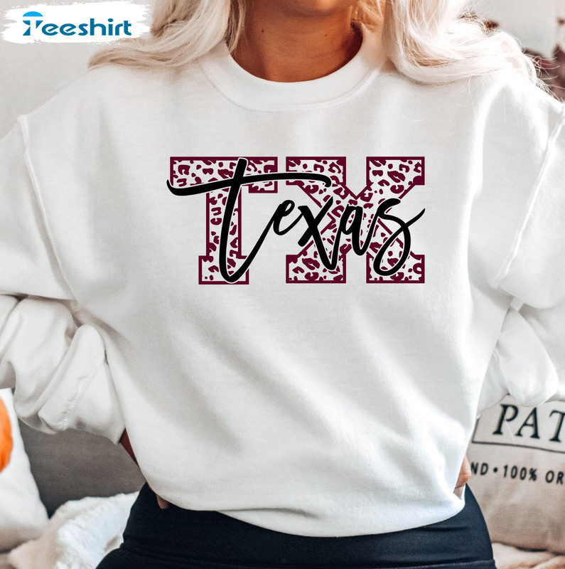 Texas Aggies Sweatshirt, College Football Long Sleeve Tee Tops