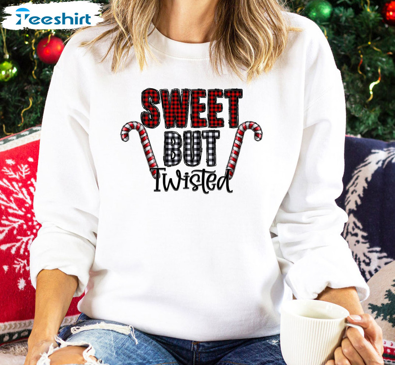 Sweet But Twisted Plaid Shirt, Christmas Sweater Short Sleeve