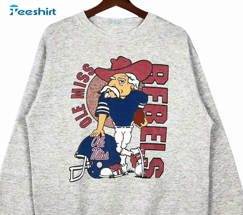 Ncaa Ole Miss Rebels Mascot Shirt, Ole Miss Rebels Short Sleeve Hoodie