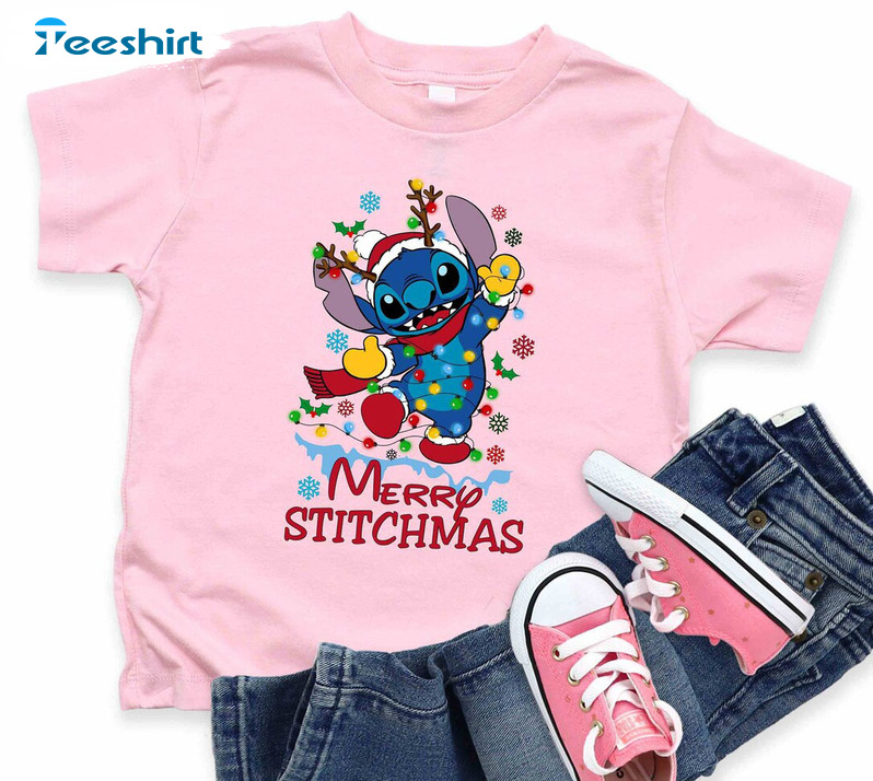 Merry Stitchmas Shirt, Disney Christmas Unisex T-shirt Hoodie