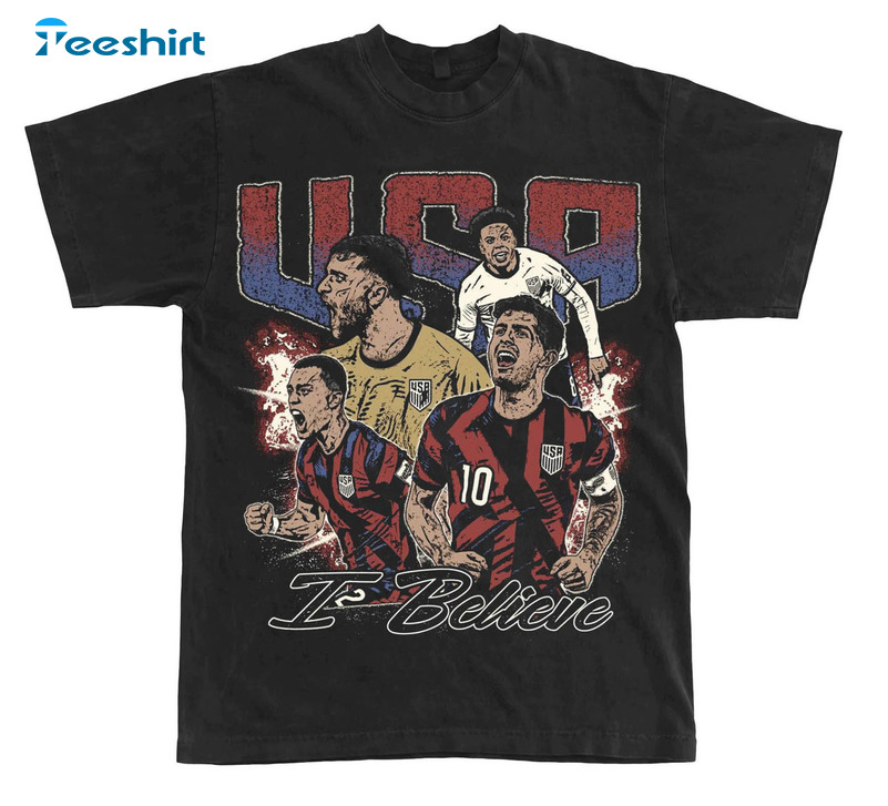 Team Usa Soccer I Believe Shirt, United States Football Sweatshirt Long Sleeve