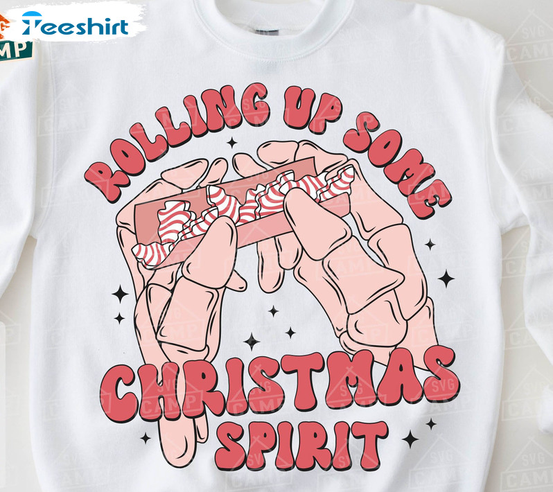 Rolling Up Some Christmas Spirit Shirt, Christmas Cake Unisex T-shirt Short Sleeve