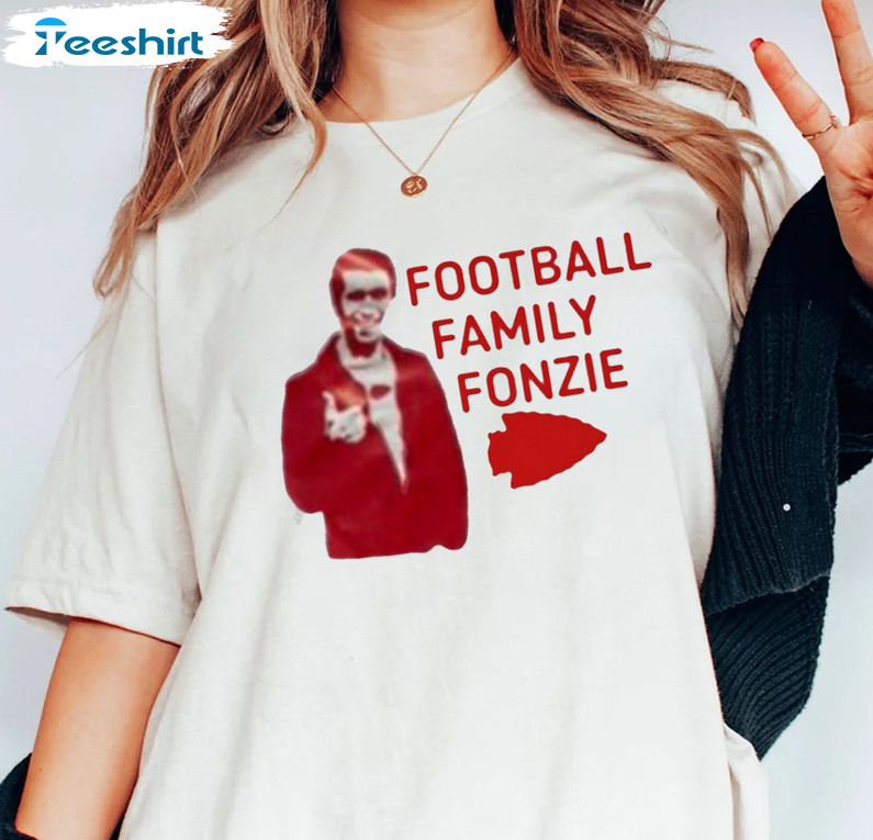 Travis Kelce Football Shirt, Football Family Fonzie Sweatshirt Long Sleeve