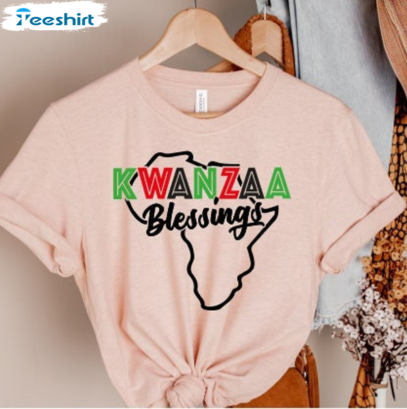 Kwanzaa Blessing Shirt, Kwanzaa Celebration Tee Tops Short Sleeve