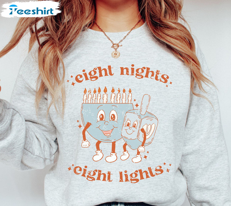 Eight Crazy Nights Shirt, Hanukah Chanukah Tee Tops Crewneck