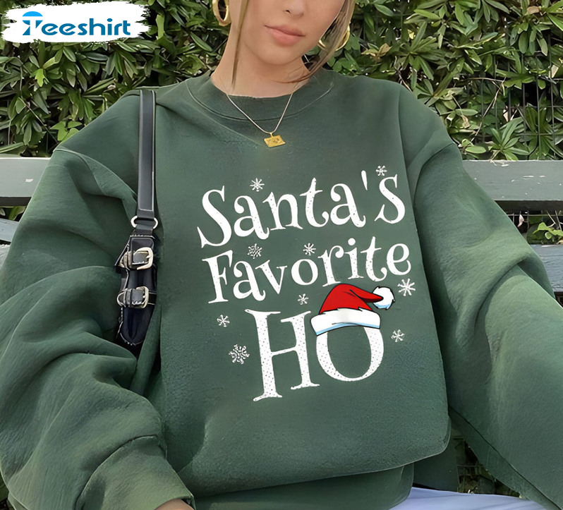 Santa's Favorite Ho Shirt, Christmas Tee Tops Short Sleeve