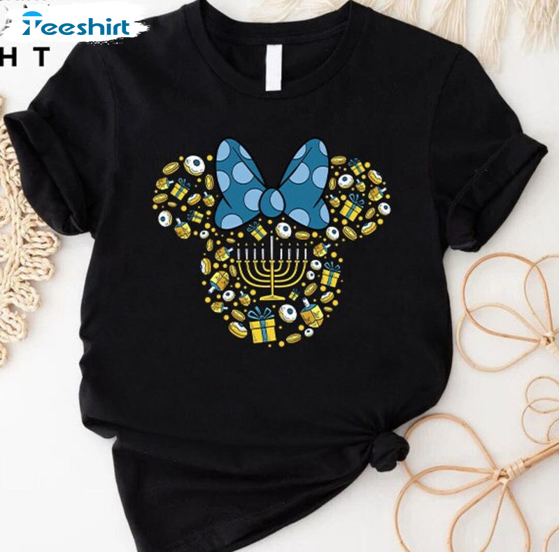 Disney Minnie Mouse Hanukkah Chanukah Shirt, Jewish Long Sleeve Unisex Hoodie