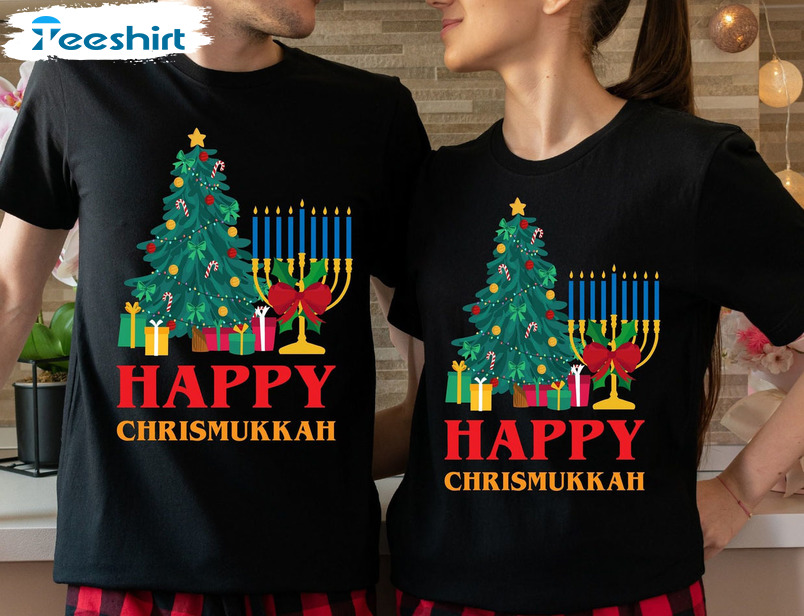 Happy Chrismukkah Shirt , Christmas Matching Unisex Hoodie Crewneck