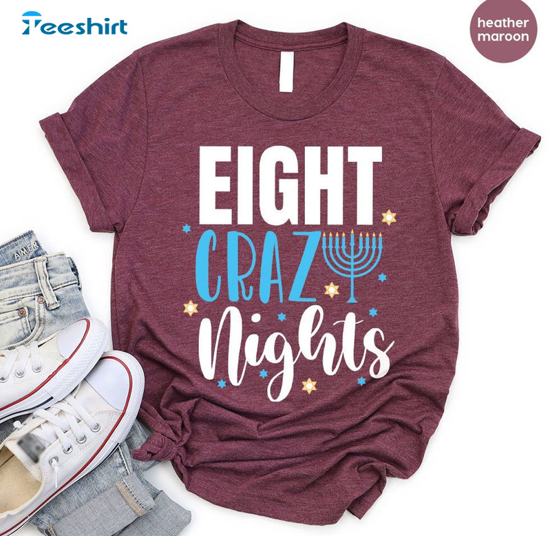Eight Crazy Nights Vintage Shirt, Hanukkah Chanukah Crewneck Unisex Hoodie