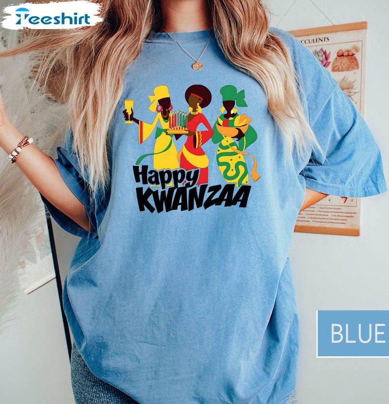 Happy Kwanzaa Shirt, African Family Matching Tee Tops Long Sleeve