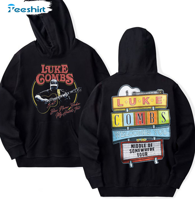 Luke Combs Tour Shirt, Combs Guitar Short Sleeve Sweatshirt