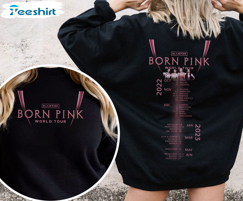 Born Pink World Tour 2022 Sweatshirt, Black Pink Vintage Crewneck Hoodie