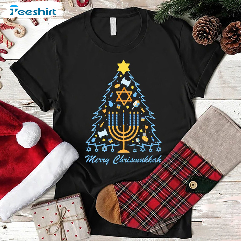 Merry Chrismukkah Shirt, Chanukah Festival Of Light Unisex Hoodie Sweater