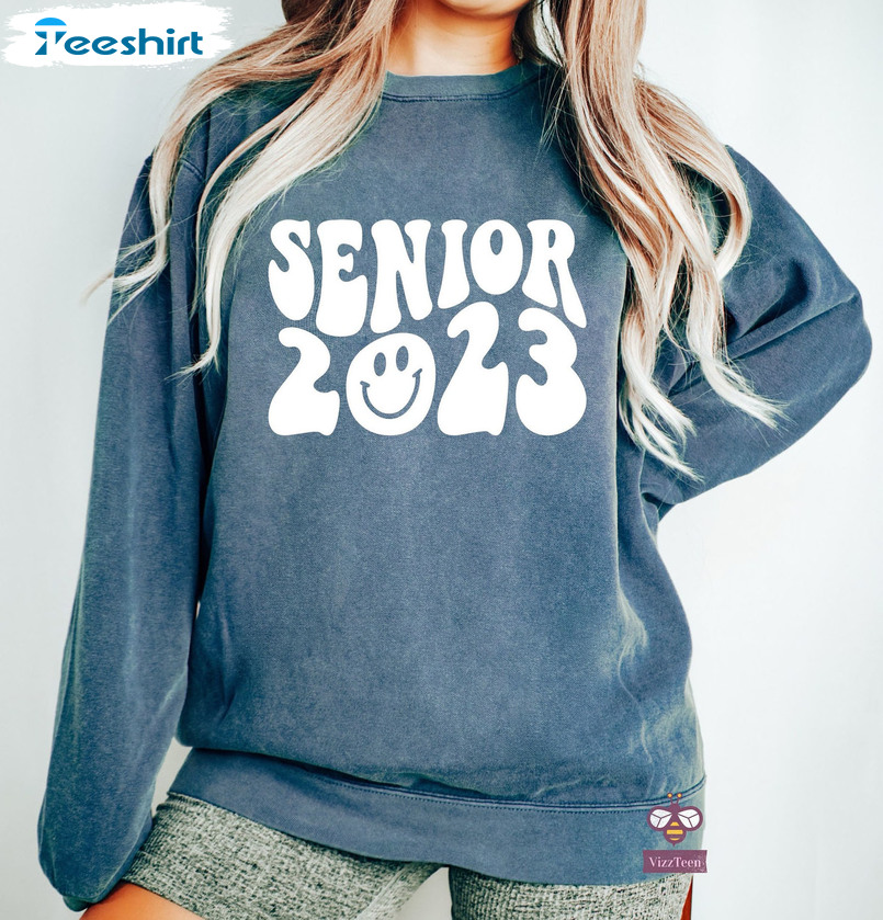 Senior 2023 Shirt, Graduation Vintage Tee Tops Crewneck