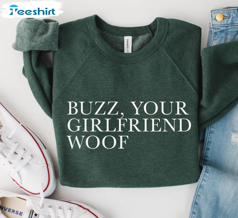 Buzz Your Girlfriend Woof Vintage Shirt, Funny Xmas Crewneck Unisex Hoodie