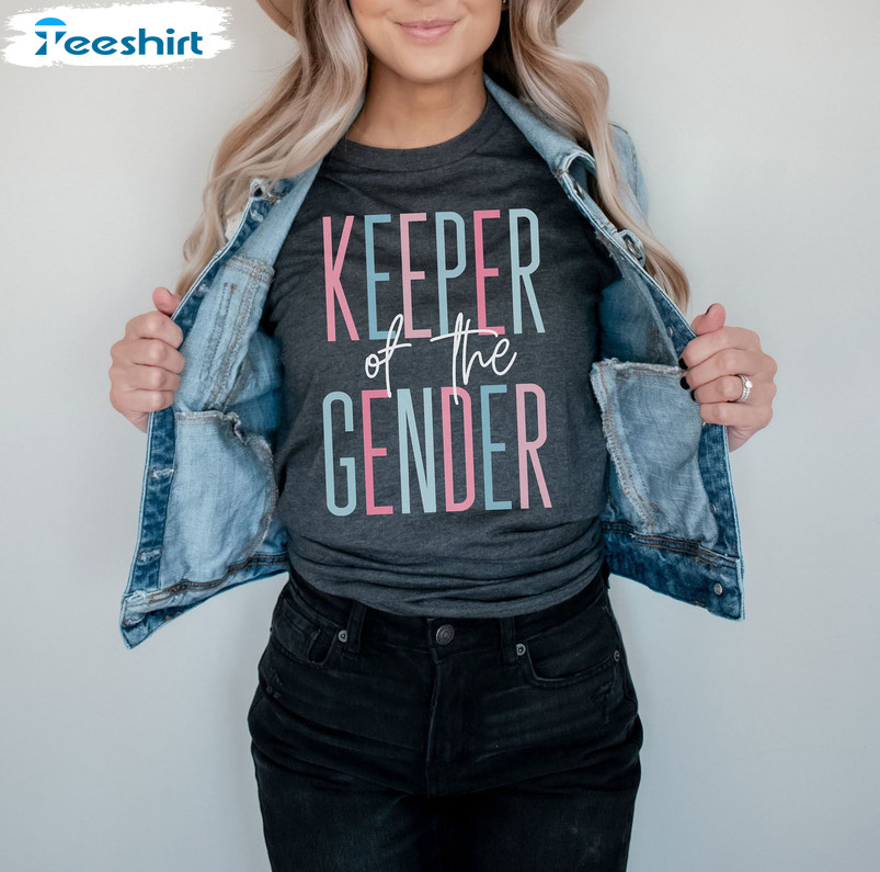 Keeper Of The Gender Sweatshirt, Baby Announcement Unisex Hoodie Long Sleeve