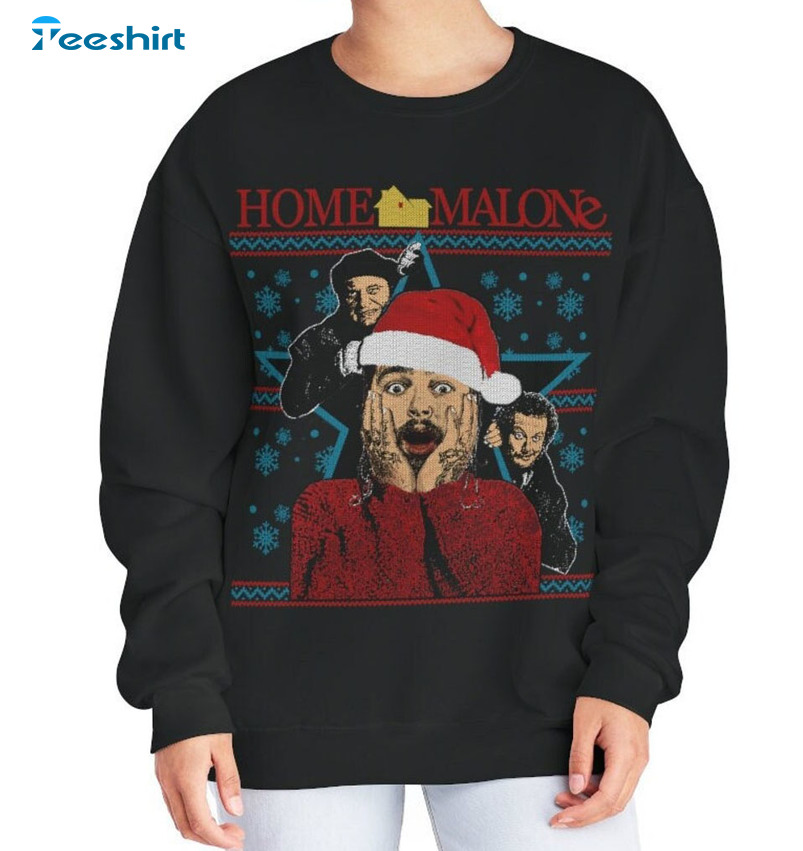 Home Malone Christmas Sweatshirt, Funny Xmas Unisex Hoodie T-shirt