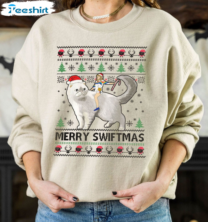 Taylor Christmas Sweatshirt, Merry Swiftmas Crewneck Unisex Hoodie