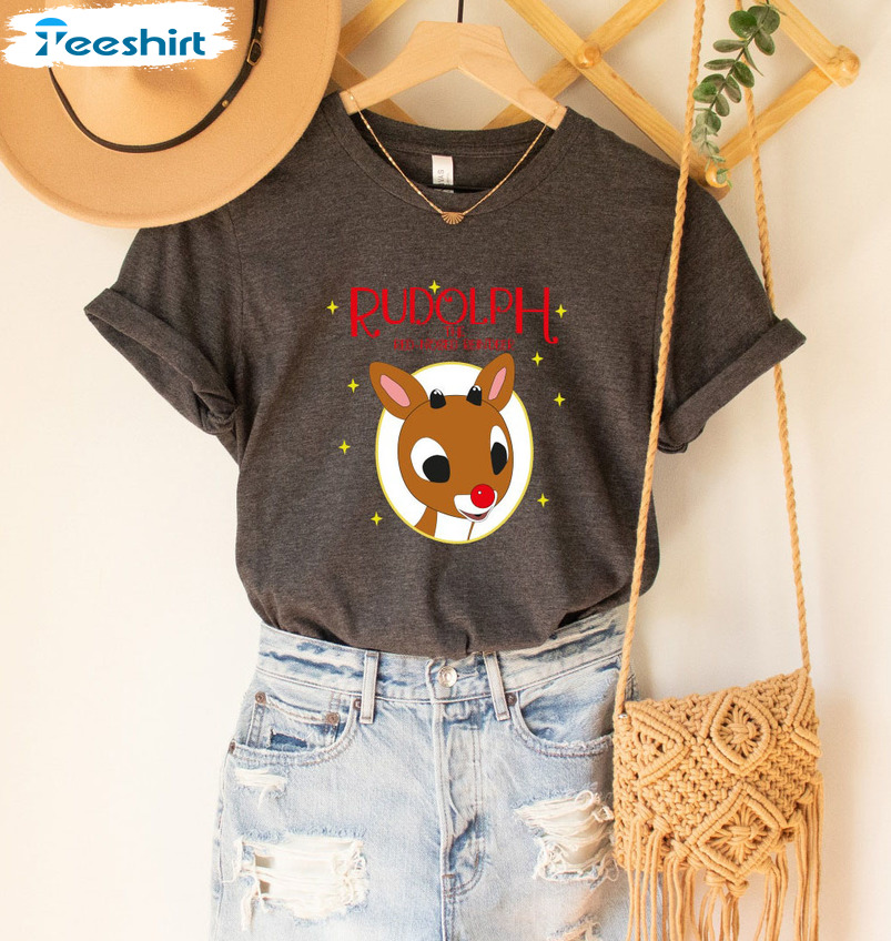 Rudolphs The Red Nosed Reindeer Shirt, Xmas Funny Sweater Long Sleeve