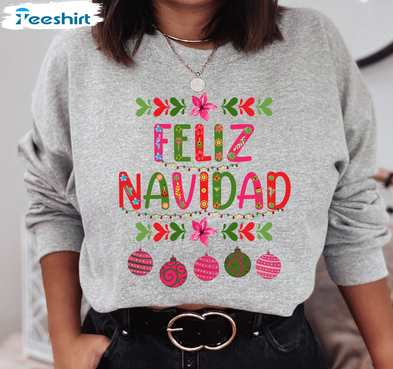 Feliz Navidad Vintage Shirt, Mexican Christmas Crewneck Short Sleeve