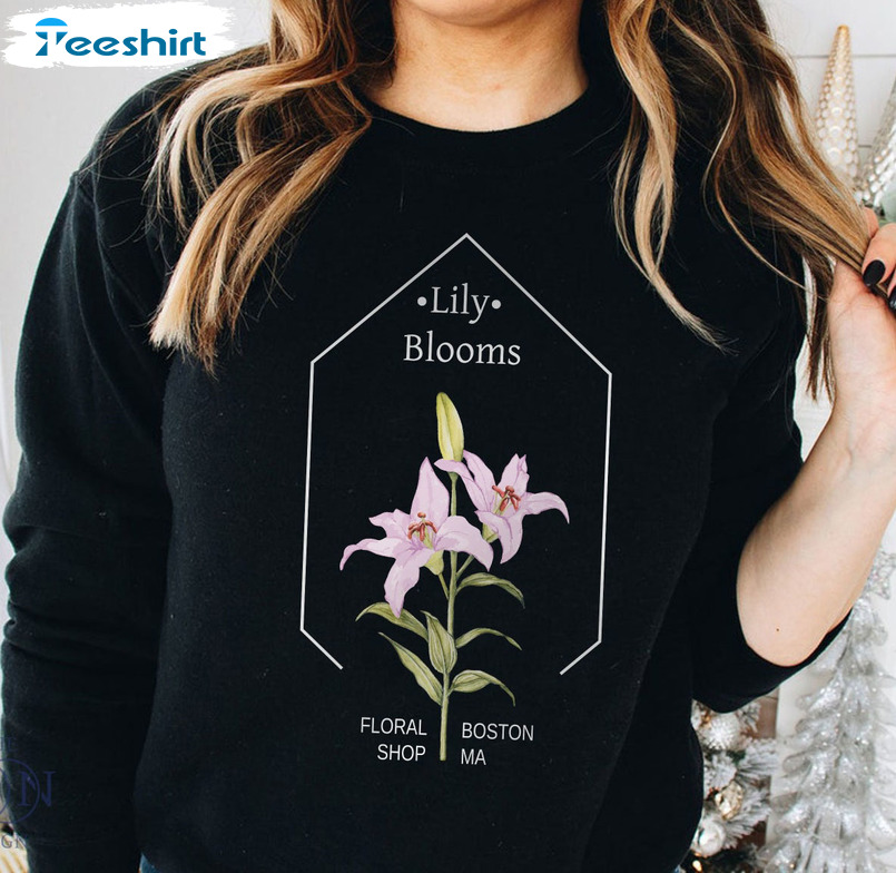 Lily Blooms Floral Shop Sweatshirt, Coho Crewneck Short Sleeve