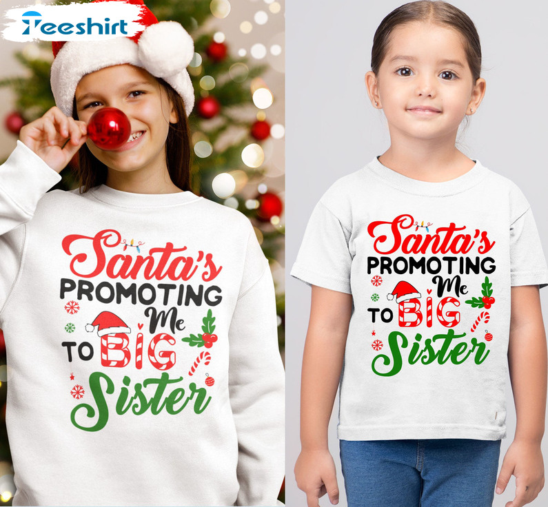 Santa Promoted Me To Big Sister Christmas Sweatshirt, Unisex Hoodie