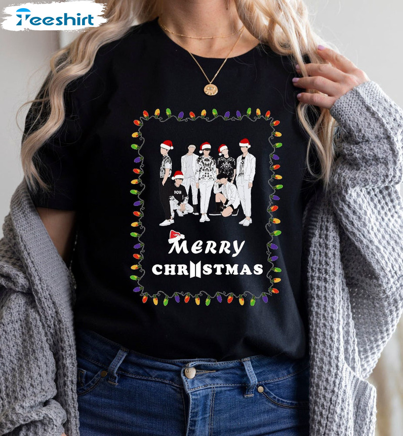 Bangtan Christmas Shirt, Bts Band Music Tee Tops Short Sleeve