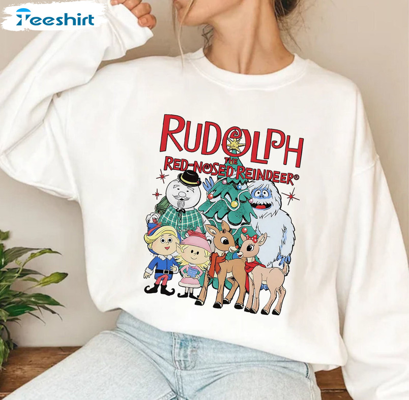 Rudolph The Red Nosed Reindeer Xmas Sweater, Short Sleeve