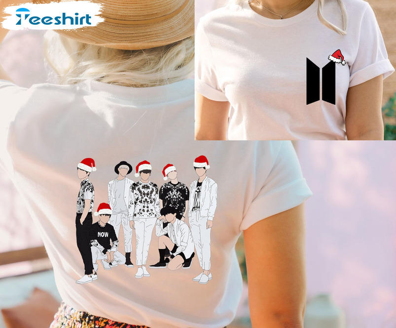 Bangtan Christmas Sweatshirt, Christmas Korean Short Sleeve Crewneck