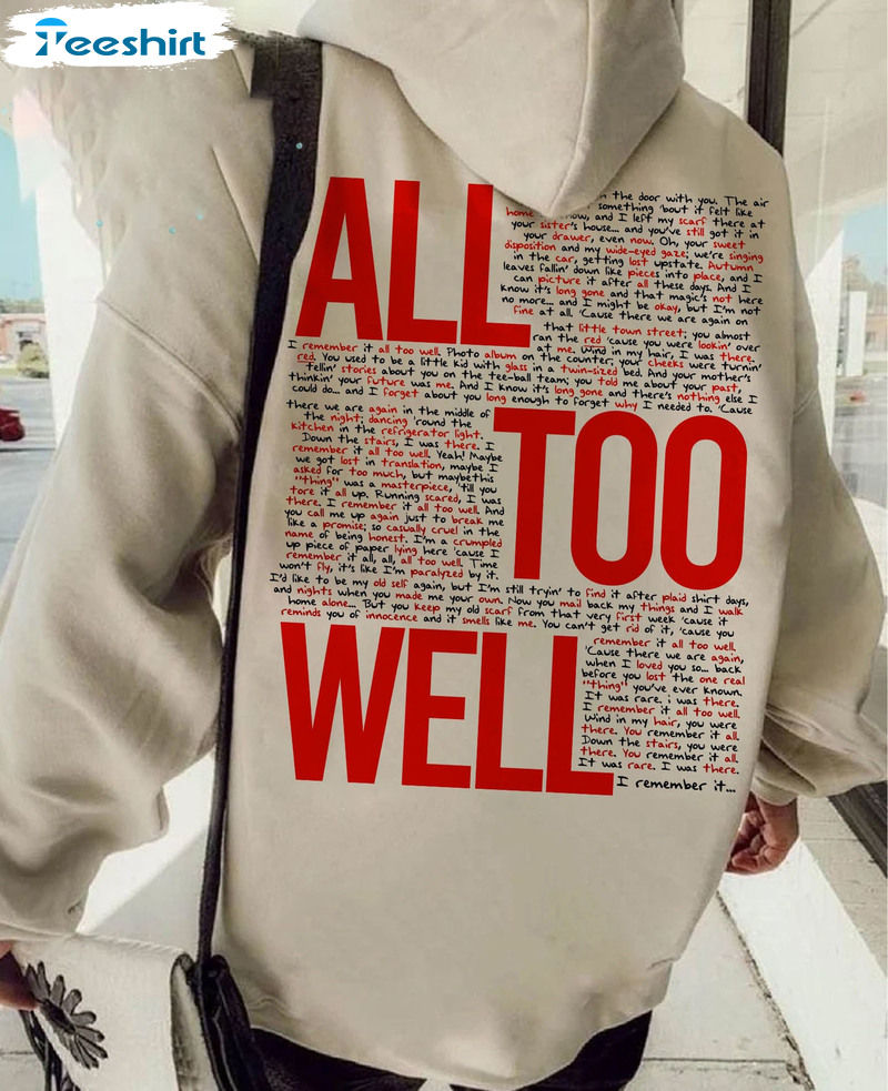 All Too Well Taylor's Version Shirt, Vintage T-shirt Short Sleeve