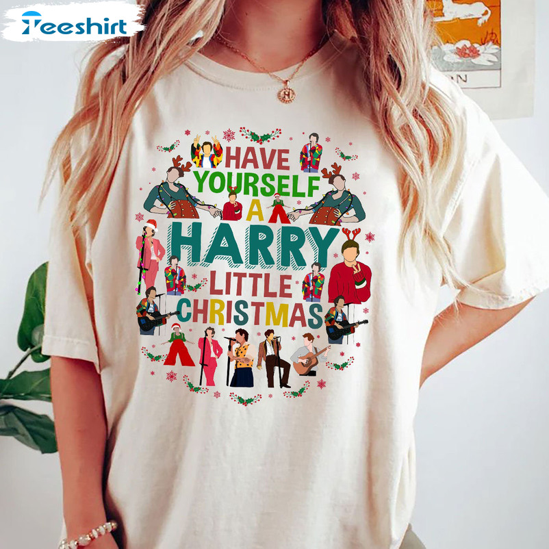 Have Yourself A Harry Little Christmas Shirt, Vintage Tee Tops Short Sleeve