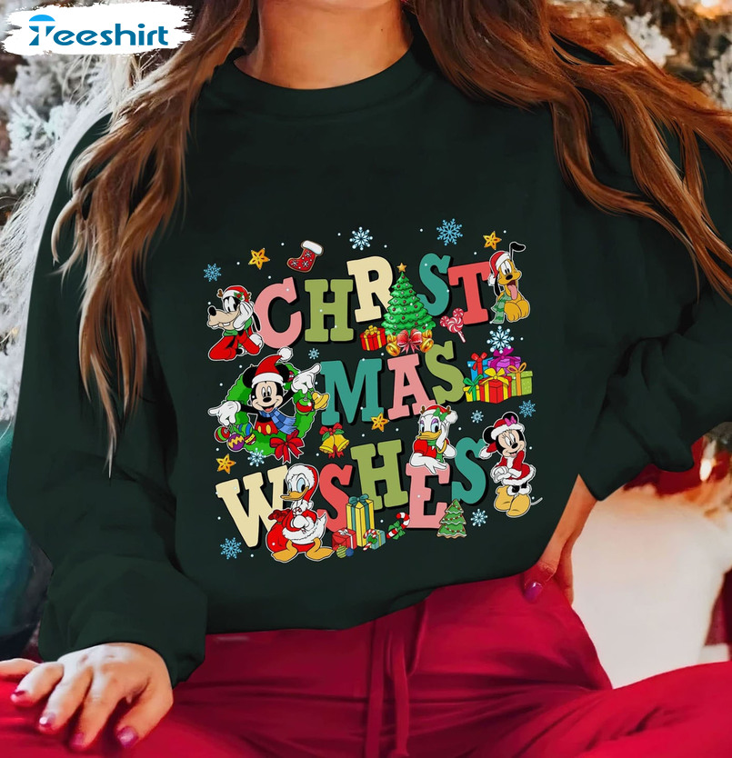 Christmas Wishes Sweatshirt, Disney Magic Kingdom Long Sleeve Hoodie