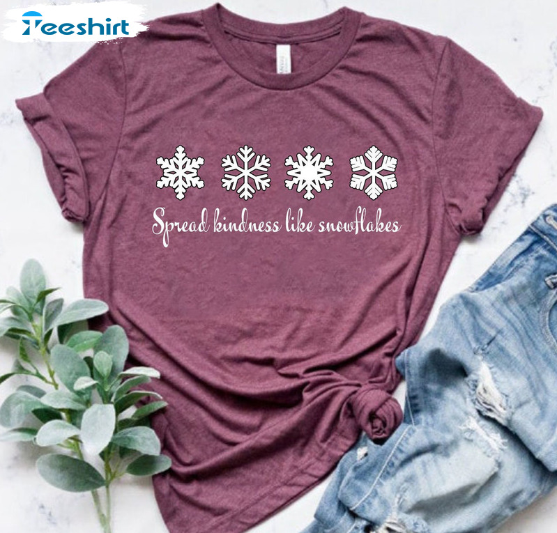 Spread Kindness Like Snowflakes Shirt, Snowflake Christmas Long Sleeve Unisex Hoodie