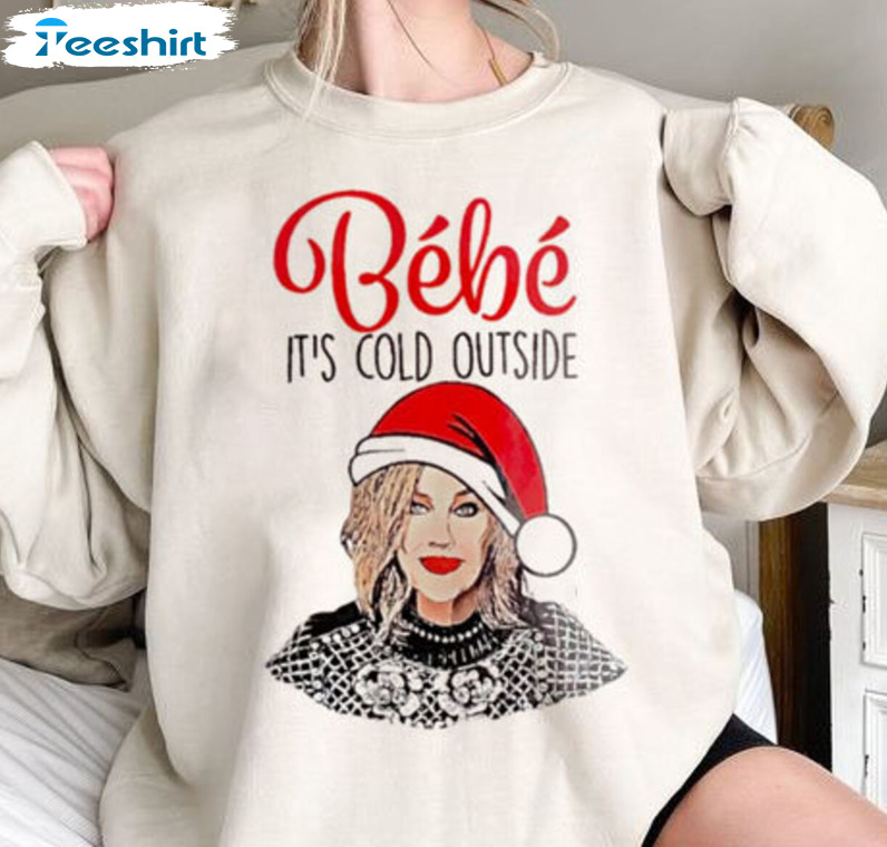 Bebe It's Cold Outside Vintage Shirt, Family Christmas Crewneck Unisex T-shirt