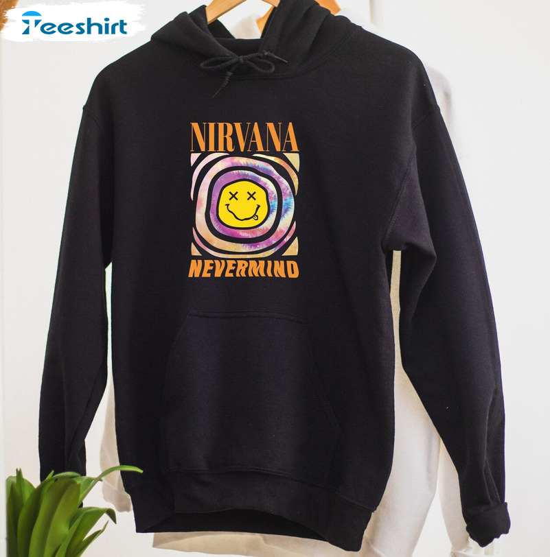 Nirvana Nevermind Shirt, Nirvana Smiley Face Sweatshirt Hoodie