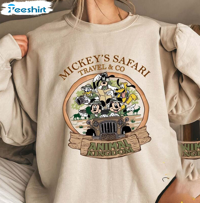 Mickey's Safari Travel And Co Shirt, Disney Animal Kingdom Crewneck Unisex T-shirt